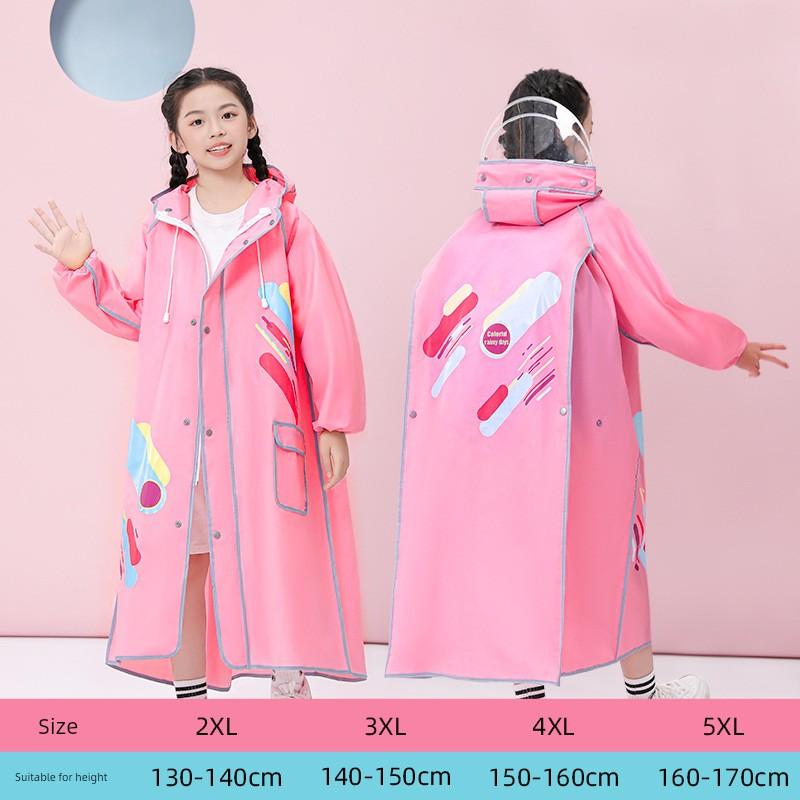 Raincoat for Children, Boys and Girls, Primary and Secondary School Students, with a Special Backpack Compartment, Long Full-Body Rain Poncho for