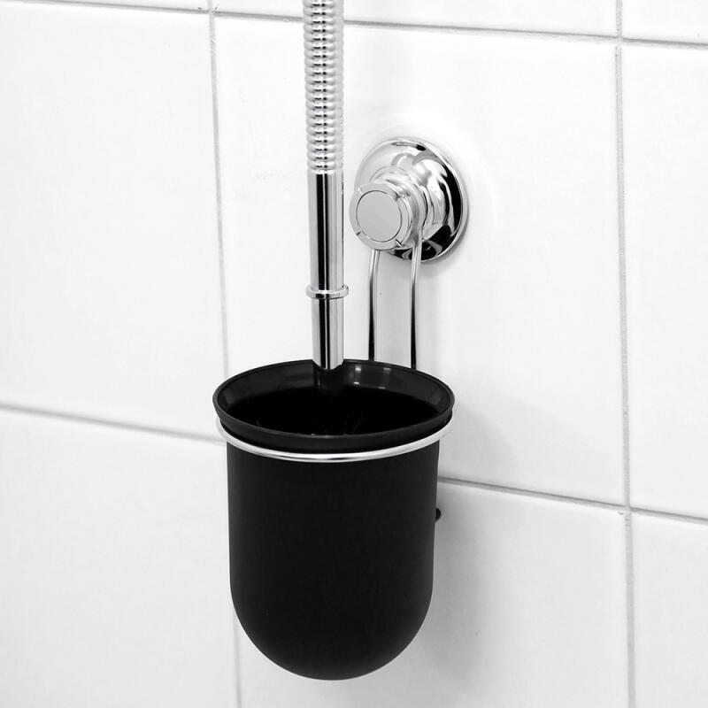 

Suction-type wire toilet brush set (black)