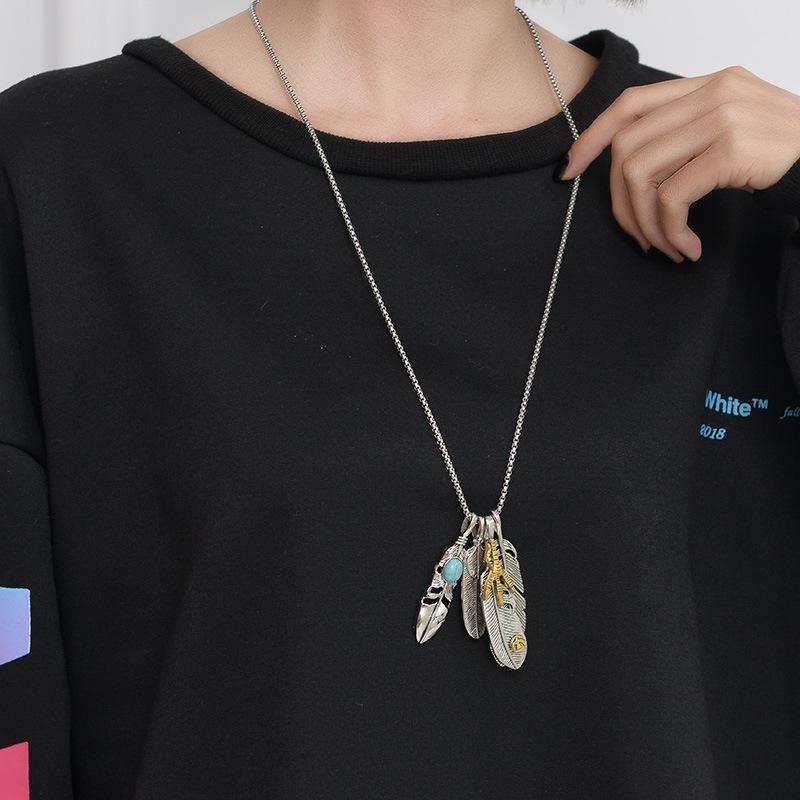 Feather 4-piece Hip-hop Necklace