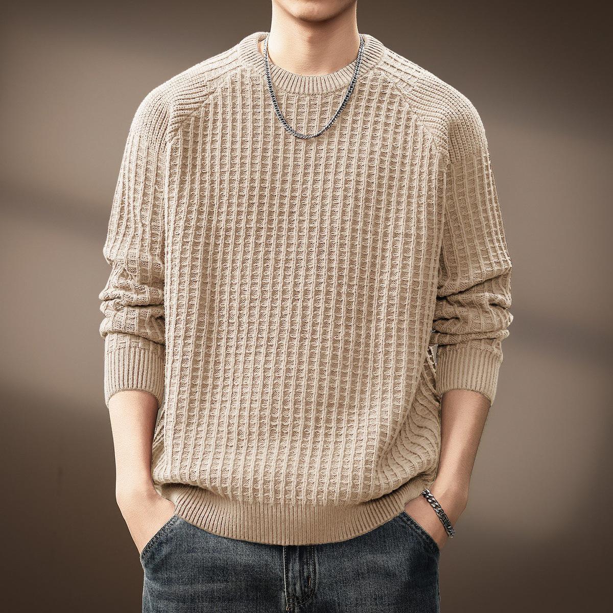 Men s Winter Fashion Chunky Knit Pineapple Stitch Sweater S fits 90-110 kg