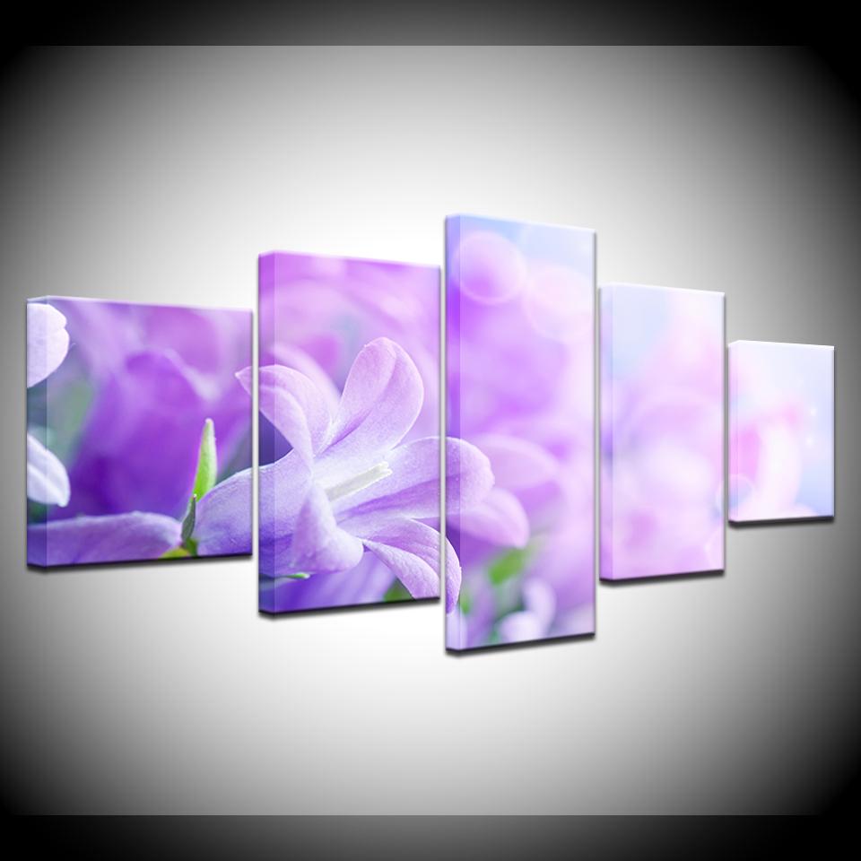 The Pink Lilac Flowers 5 Piece Wallpapers Art Canvas Print Modern Poster Modular Art Painting for Living Room Home Decor