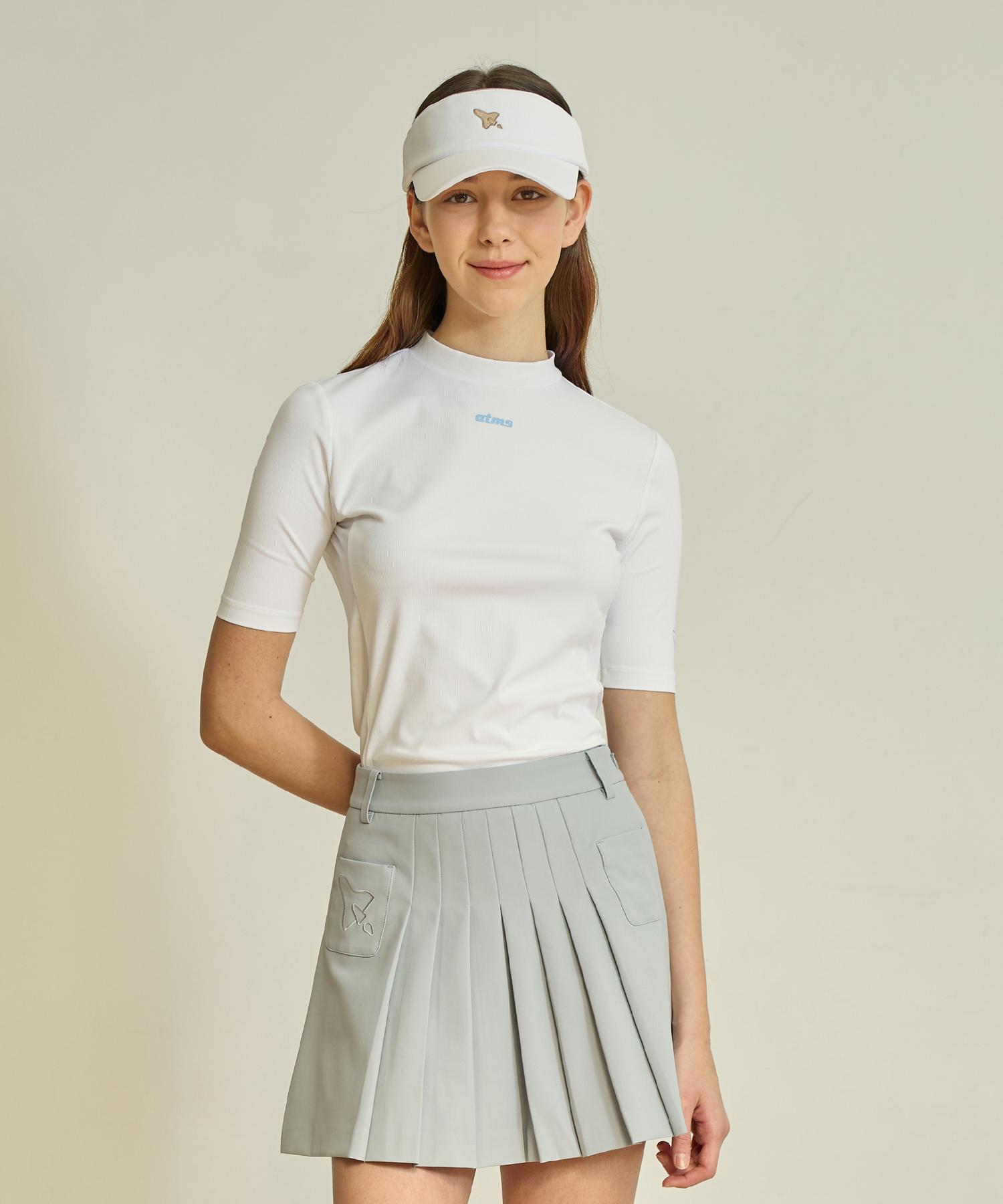 Antomas Ribbed 5/8 Sleeve Mock Neck T-Shirt Women - White S