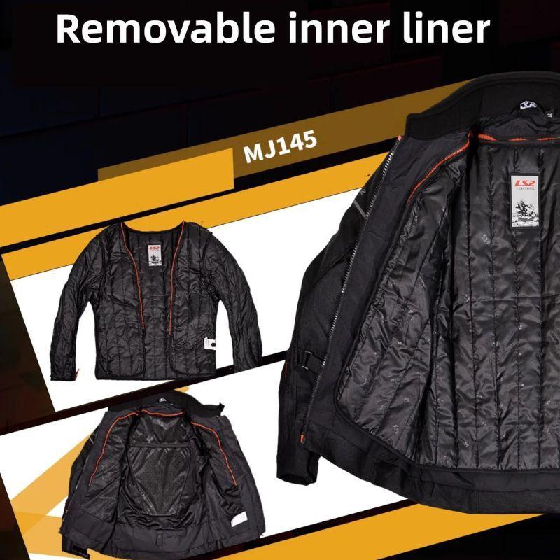 LS2 Waterproof Motorcycle Jacket Man Warm Motorcycle Winter Clothes CE Certified Racing Jacket Motocross Accessories MJ145