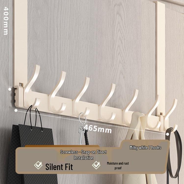 Over-the-Door Coat Rack & Shelf Combo - No-Drill Hanger for Bedroom & Doorway