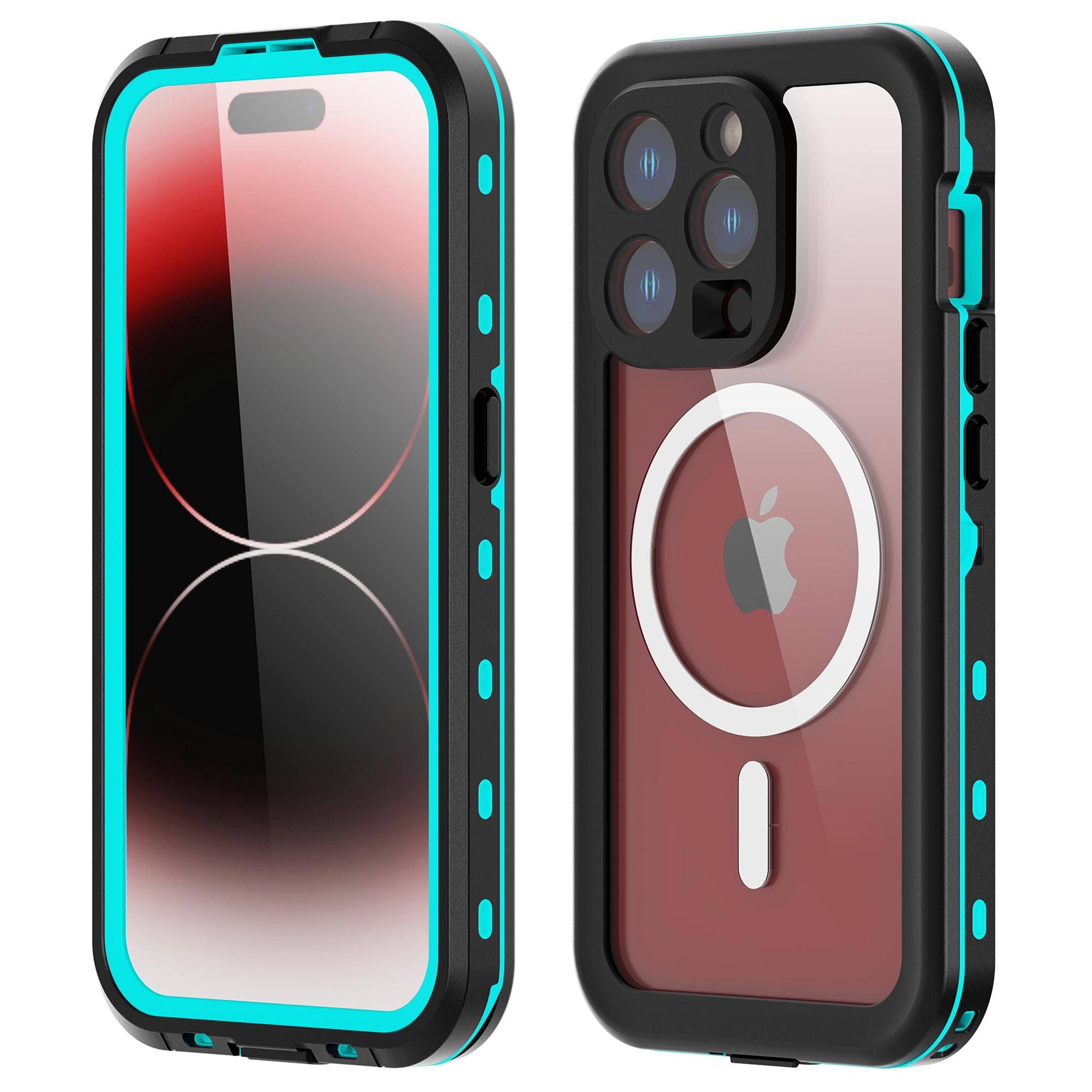 

REDPEPPER Серія Dot+ Чохол для телефону iPhone 15 Pro Сумісний з MagSafe Водонепроникний IP68 Прозорий чохол для телефону Blue