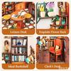 Book Nook Kit 3D Wooden Puzzle Bookstore DIY Miniature House Bookshelf Tabletop Wall Decor for Craft Lovers Dollhouse Gift
