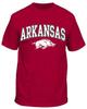 Arkansas Razorbacks Men's Cardinal College Arch Short Sleeve T Shirt