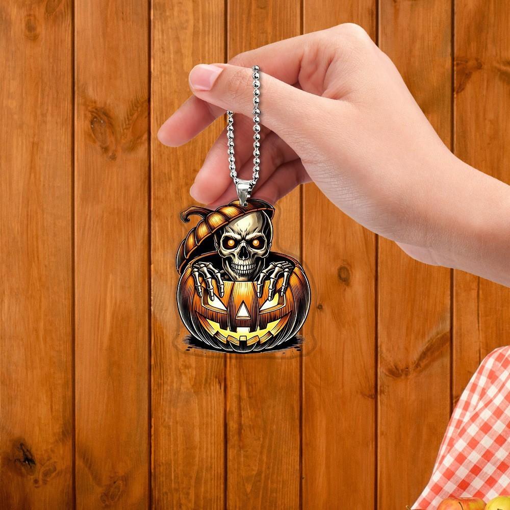Themed Skull Halloween Pumpkin Pattern Acrylic Pendant For Decoration Holiday
