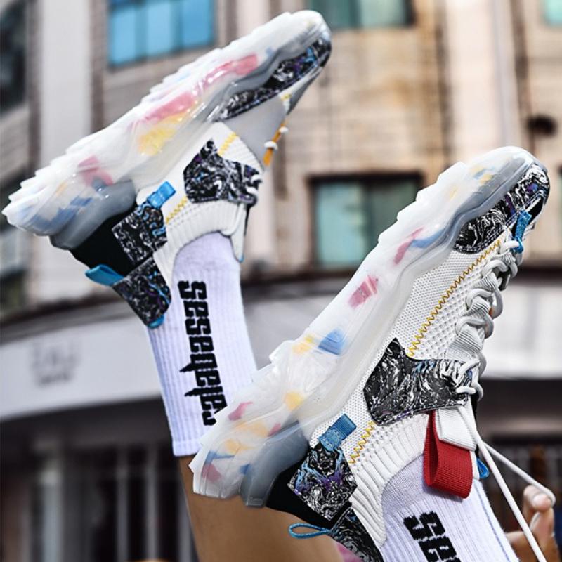 High Quality Men's Platform Sneakers Lightweight Breathable Large Size Running Shoes Comfortable Soft Sole Vulcanized Shoes 2025