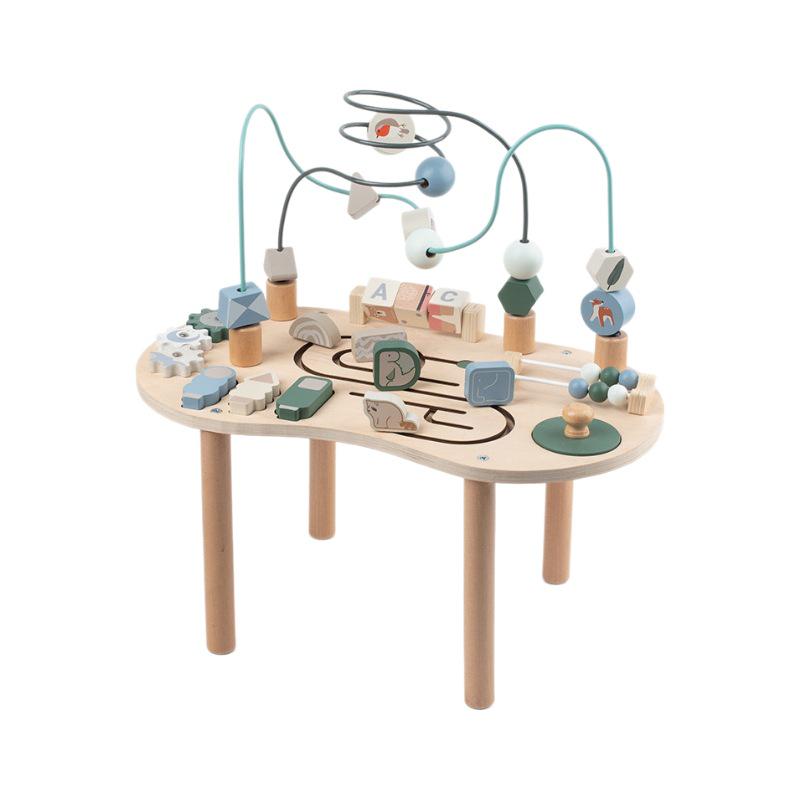 Montessori Wooden Bead Maze & Busy Board Toy for Ages 0-3