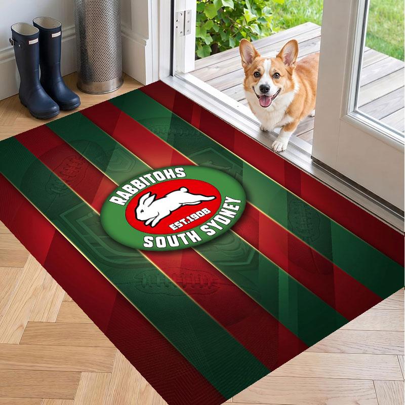 Soft Floor Carpet South Sydney Rabbitohs Pattern Area Rug Decorative Mat For Home Room Decoration