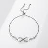 Unendliche Liegesschleife Verstellbares Zugkettenarmband für Damen Mit Zirkonsteinen Personalisierter Modeschmuck Geschenk