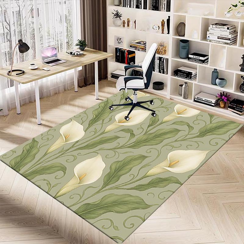 1PC Calla Lily Pattern Extra Large Non-Slip Floor carpet, Office, family, bedroom, Studio - Large Area Rug Indoor Rugs, Vibrant Colors-W212