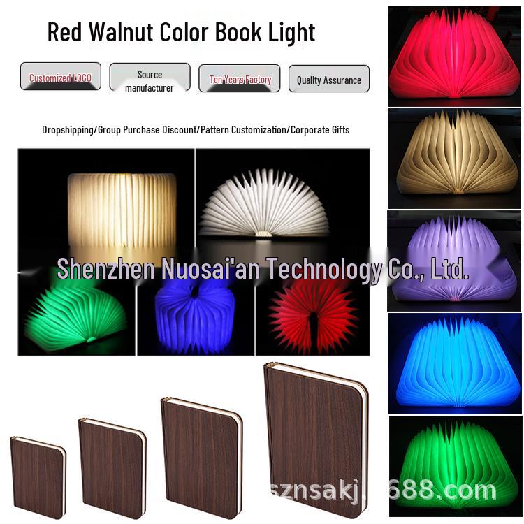 Foldable LED Bluetooth Book Light - Touch-Activated Lamp & Night Light, Ideal for New Year Business Gifts