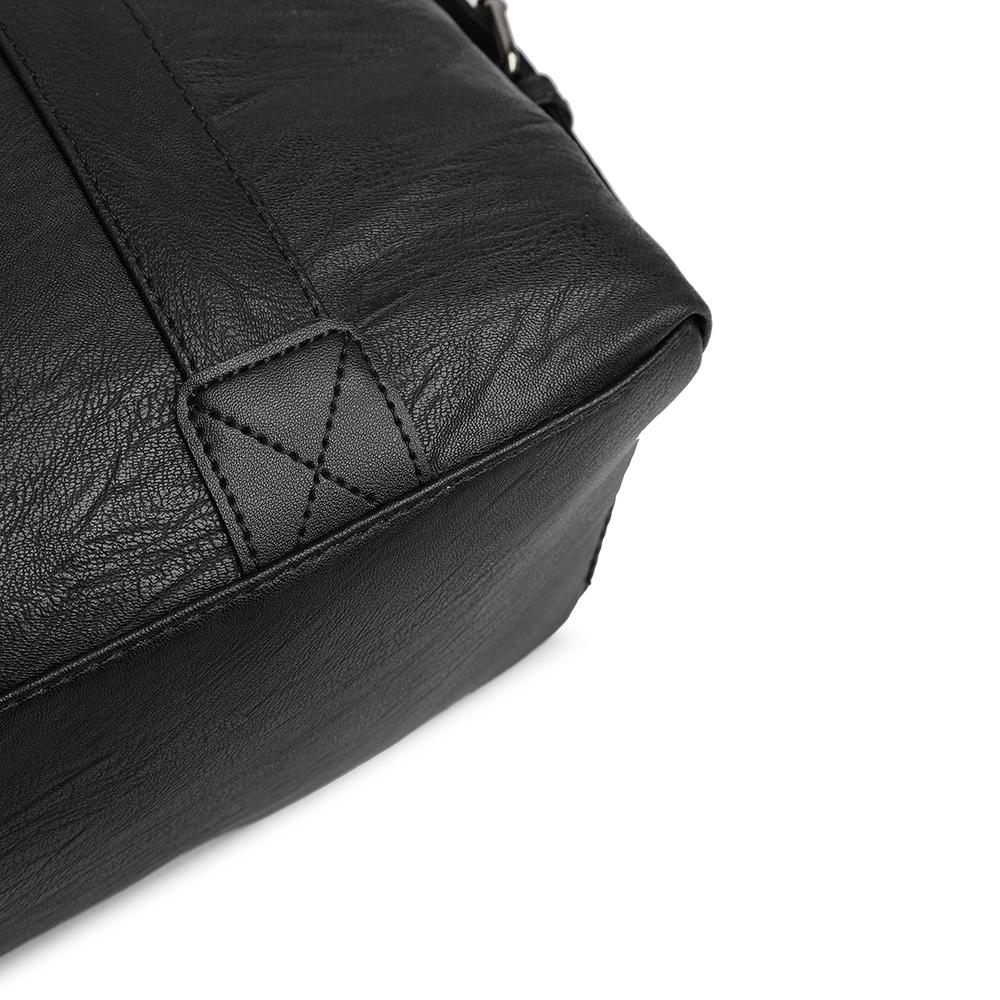 Kadınlar İçin Büyük Kapasiteli Siyah Omuz Çantaları Büyük Alışveriş Çantası Düz Renk Yumuşak Deri Çapraz Çanta Bayan Seyahat Tote Çantası