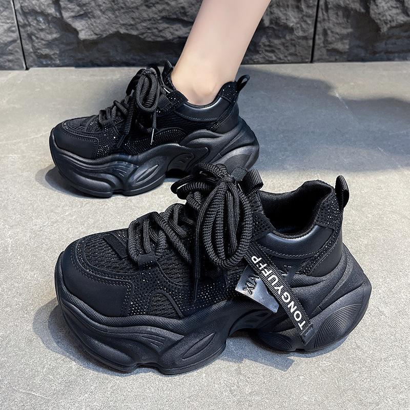 Daddy shoes women's muffin thick-soled heightening women's shoes 2025 new summer mesh breathable casual sports shoes ins tide