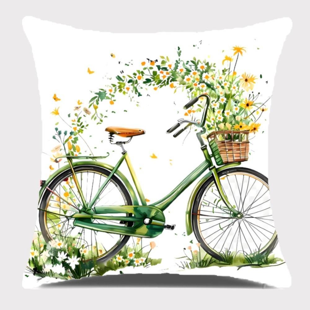 New Lily of the Valley Pillowcase Printed Floral Pattern Short Sofa Pillow Case Zipper 45*45cm Cushion Cover Spring Season