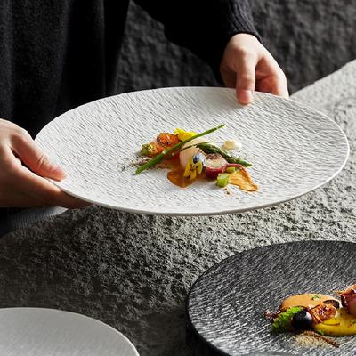 Okrągły Marmurowy Ceramiczny Talerz Danie Główne Talerz na Stek Matowy Płytki Talerz Artykuły Kuchenne Dekoracja Salonu Stół Jadalny