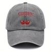 Cherry Print Baseball Cap  Adjustable Washable Dad Hat with Curved Brim for Outdoor Sports Vintage Style Lightweight  Breat