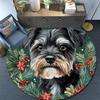 Tappeto Rotondo Cane Schnauzer, Tappeto per Soggiorno Camera da Letto Divano Stanza dei Giochi Decorazione, Tappetino Antiscivolo