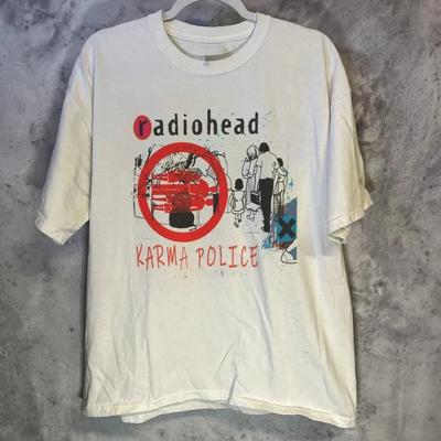 Radiohead Band T-shirt, Radiohead Klassieke Stijl Wit Unisex T-shirt Mannen Street Hip-hop Rock Korte Mouw Vrouwen Ronde Hals Top