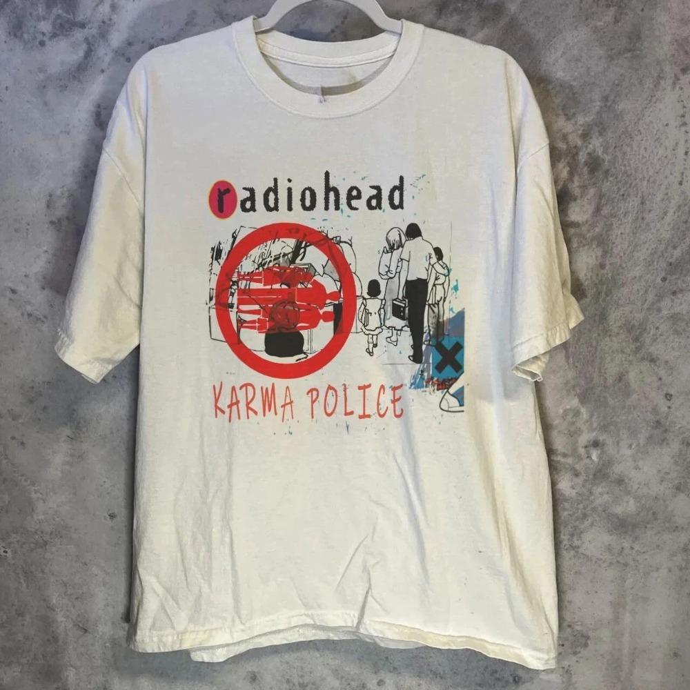 

Radiohead Band T shirt, Radiohead Classic Style White Unisex Tshirt Men Street Hip-hop Rock Short-sleeved Women Round-neck Top 2XL