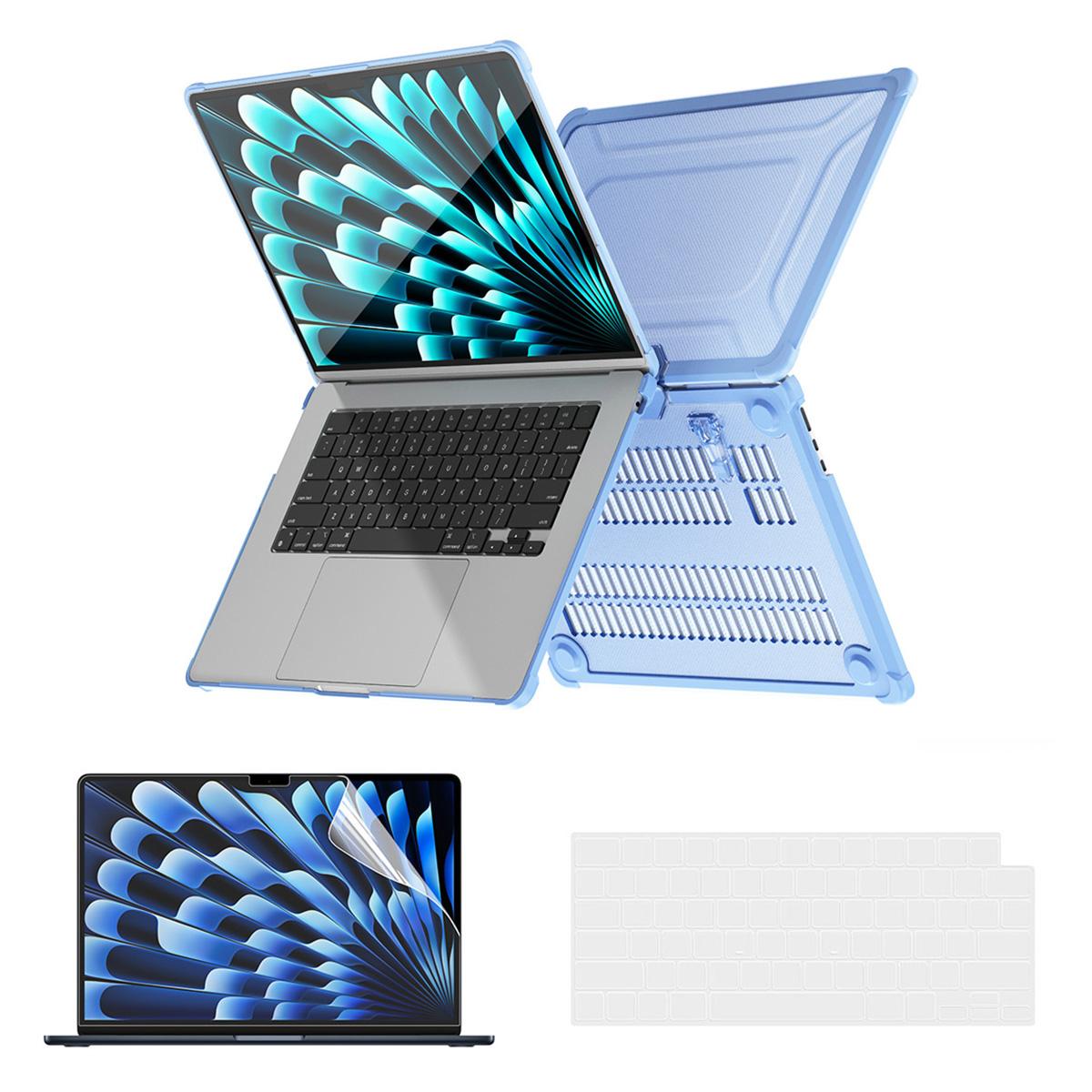 

Protective Hard PC Case for Macbook Air 15 inch (2023) A2941 (US Version) Slim Laptop Kickstand Cover Blue