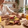 Solid Wood Food Display Wooden Christmas Tree Charcuterie Platter, Animal Shape Serving Tray with Turtle Cat Dog, Fruit Nut Platter Divided