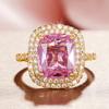 Gorgeous Pink CZ Women's Rings Brilliant Engagement Wedding Accessories Valentines Love Gift New Trendy Jewelry Wholesale