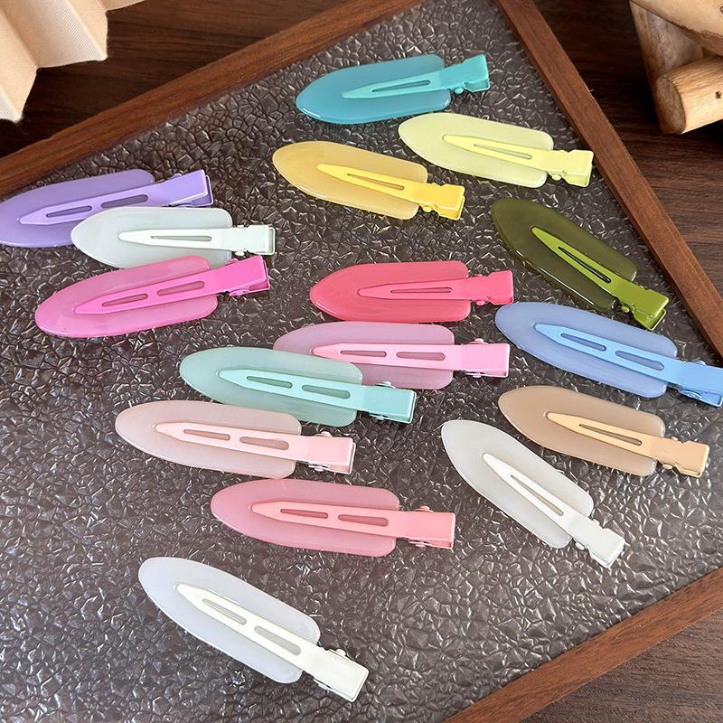 Fashion Jelly Color No Trace Hair Clip Frosted Duckbill Clip For Women Girls Traceless HairPins  Makeup Clip Barrettes Headdress