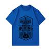 Men's 100% Cotton Crew Neck Short Sleeve T-Shirt, Retro Old School Boxing Training Printed Casual Comfortable Tee for Daily Streetwear Workout Activit