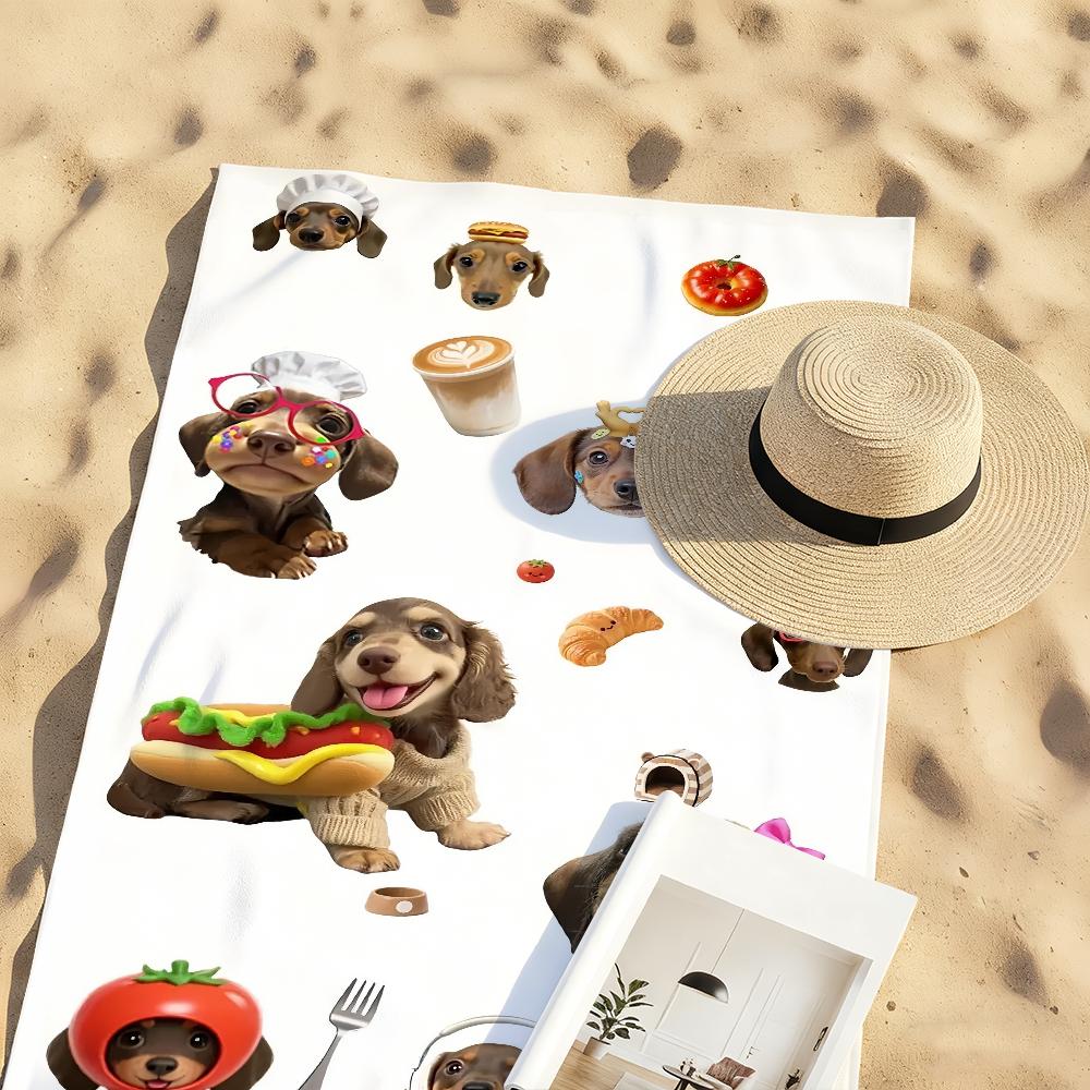 Funny Cute Dachshund Towel Quick Dry Soft Yoga Swimming Fitness Mountain Climbing Large Beach Towels