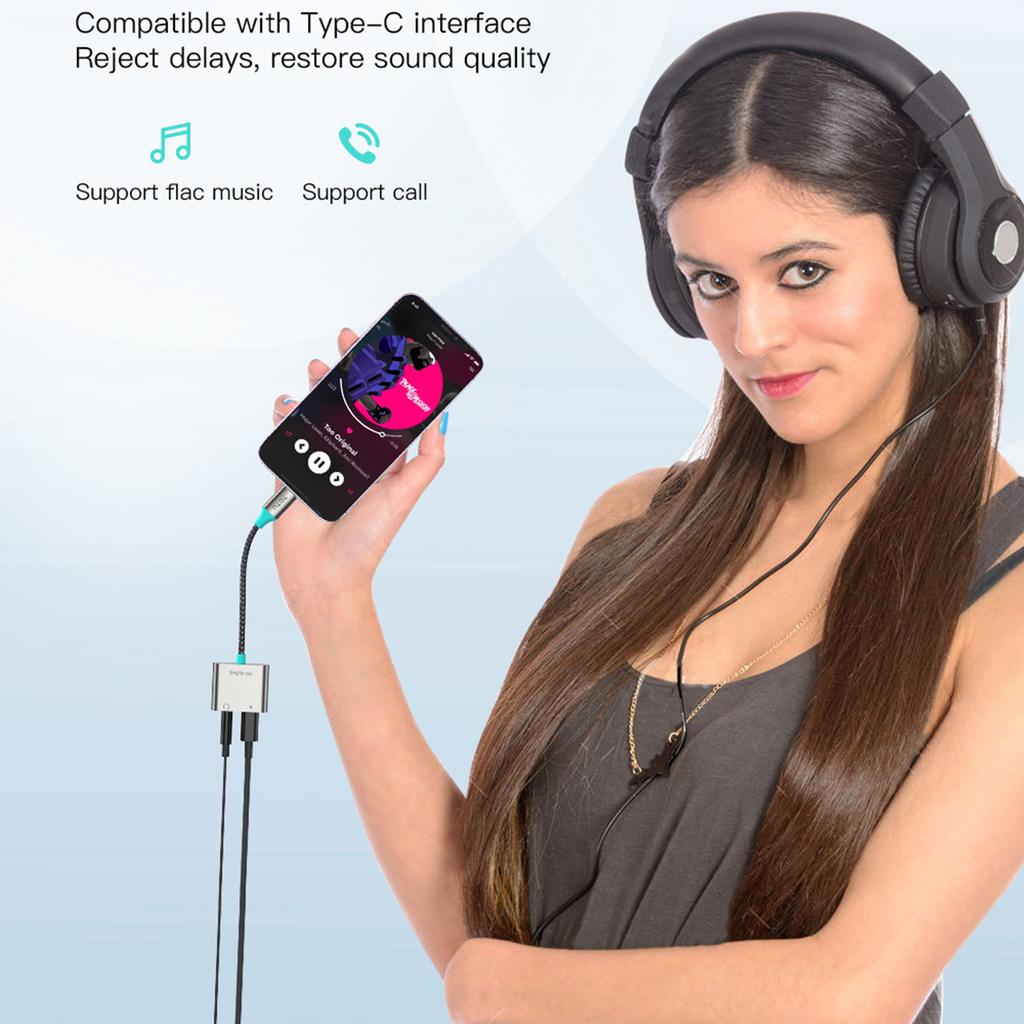 TOTU AD-5 13cm USB-C to USB-C + 3.5mm Audio Adapter Cable Support PD 30W Fast Charging