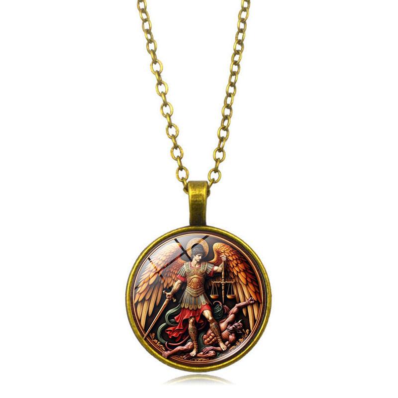 New Archangel Michael Time Women's Versatile Retro Pendant Necklace