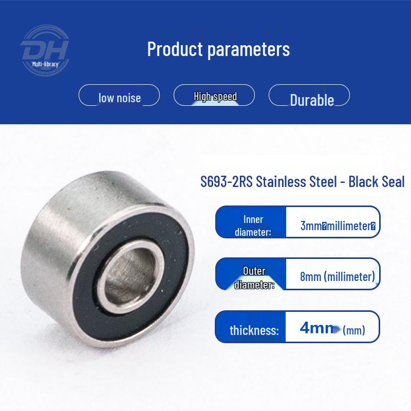 Acid and Alkali Resistant Miniature Deep Groove Ball Bearing - 316 Stainless Steel (Models 693-699)