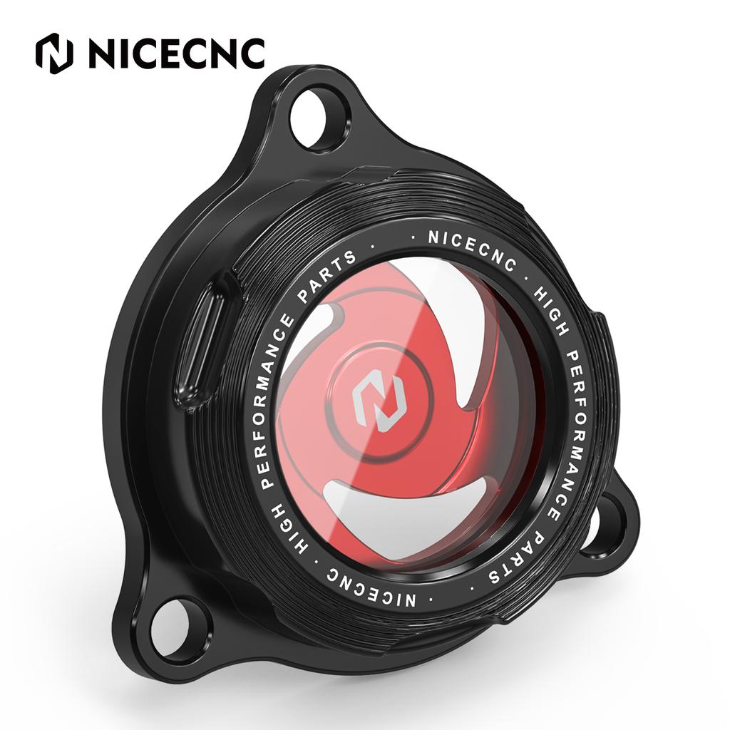 NICECNC For Suzuki DRZ400 DRZ400E DRZ400S DRZ400SM 2000-2024 DR-Z 400 400E 400S 400SM Transparent Engine Oil Filter Cap Cover