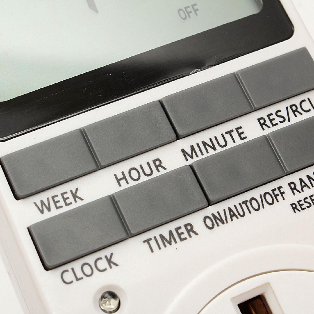 12/24 Hours White Digital LCD Display Plug-in Programmable Timer Switch Socket 7 Day ABS New