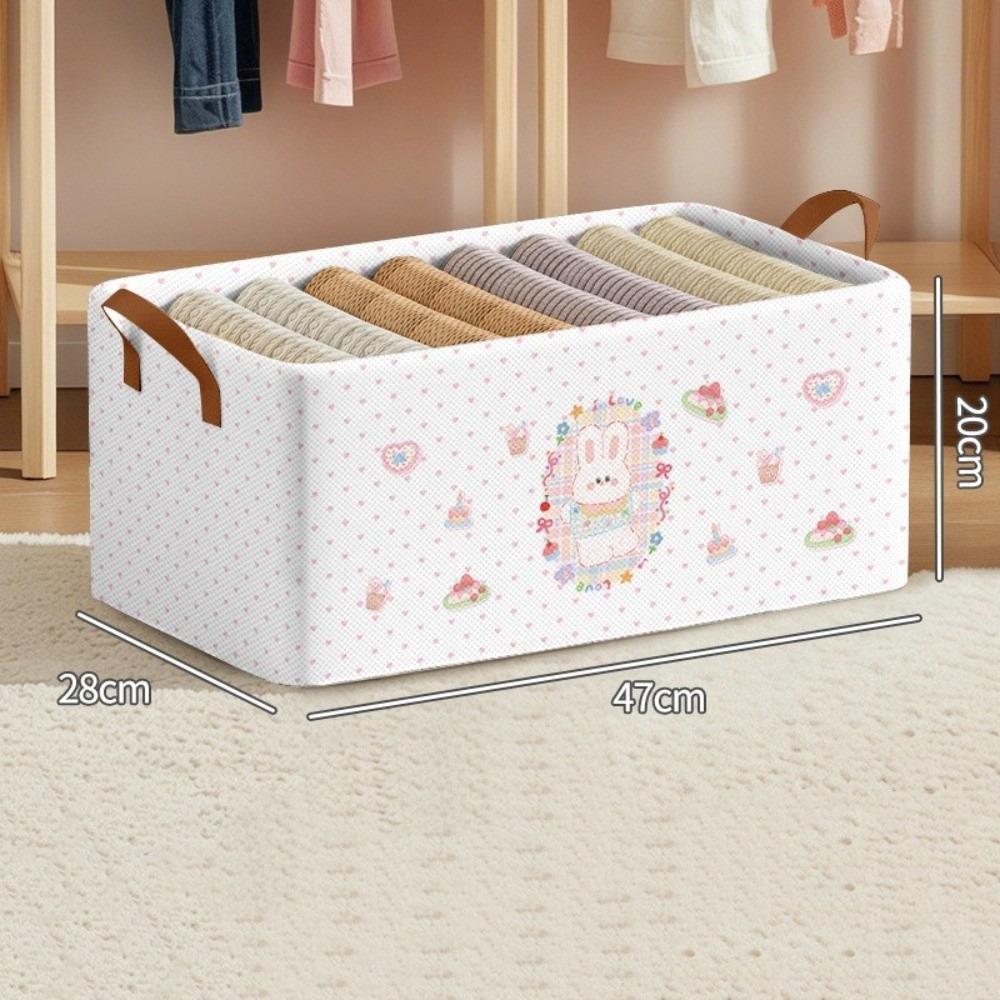New Cute Cartoon Printed Clothes Storage Box Portable Foldable Closet Organizer Bag Multi-function Wardrobe Organizer Household