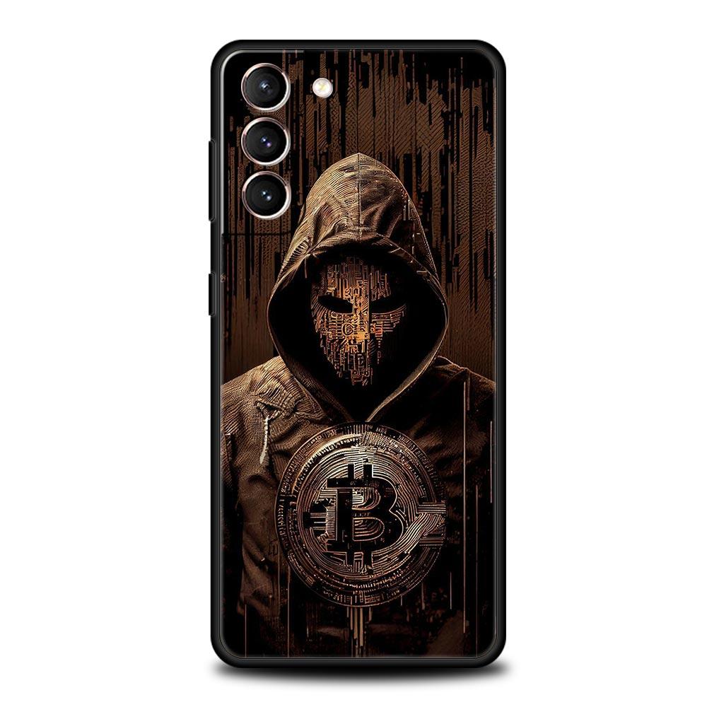 Luxus Bitcoin B Handyhülle für Samsung Galaxy S25 Edge S24 S23 S22 S21 Ultra S20 FE 5G S10 S10E S9 Plus Weiche TPU-Abdeckung