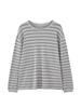 Louvre Spring Retro Korean Stripe Color Block Round Neck Casual Women's T-Shirt