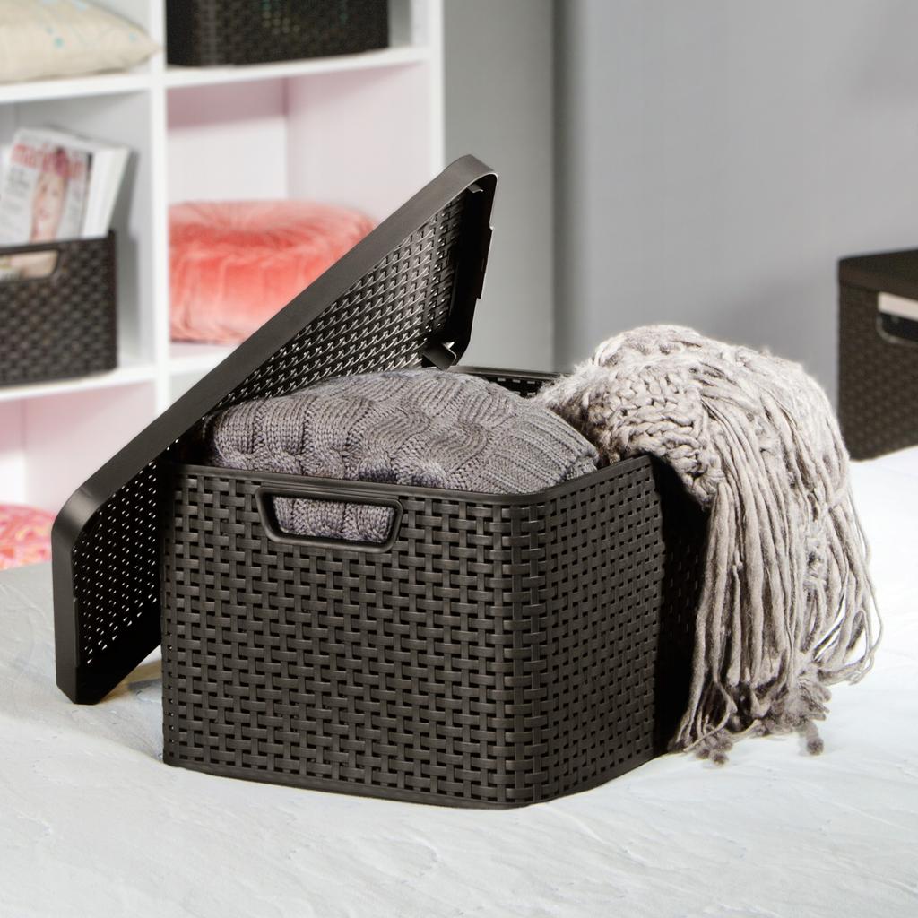 Curver Basket Container With Lid Storage