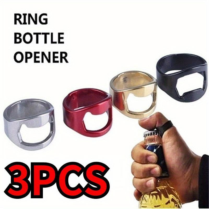 3 STÜCKE Neuer Edelstahl Kreativ Vielseitig Cooler Fingerring Flaschenöffner Bar Bierwerkzeuge