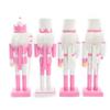 Handmade Wood Nutcrackers Soldier Unique 50CM Pink Nutcrackers Soldier Crafted for Enthusiasts of Festival Ornament