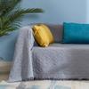 Sofaovertrekk i bomull og lin, pledd, ensfarget, sklisikkert sofahåndkle for stuemøbler, dekorasjon, veggteppe, sofatrekk