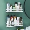White/Black Bathroom Shelf Wall Mounted Shower Storage Rack Stainless Steel Bath Shampoo Holder Basket Holder Bath accessories