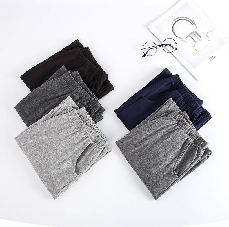 Men's Modal Cotton Pajama Pants - Versatile Elastic Fit for Spring & Autumn, Lightweight Casual Wear, Morning Exercise, Comfortable and Loose.