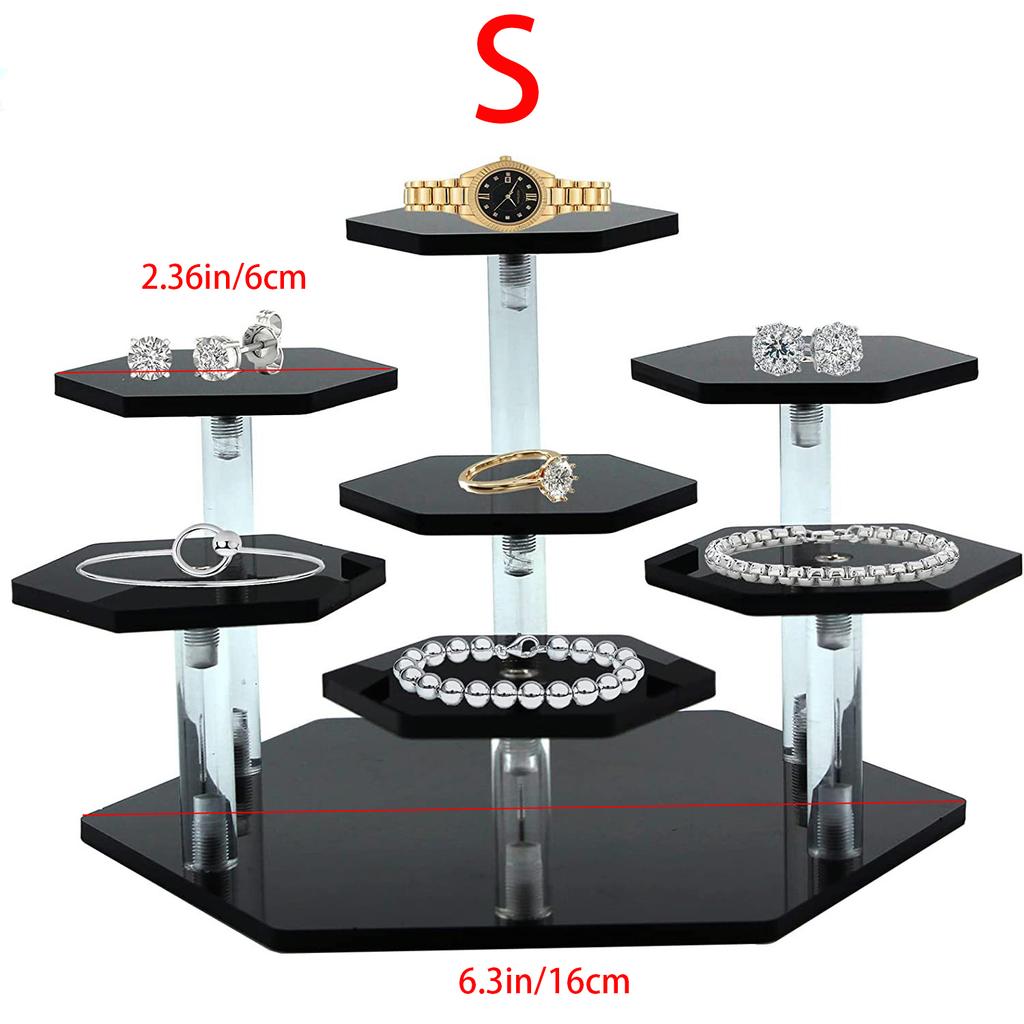 1-4 Tier Acrylic Display Stand for Action Figures,Cosmetic Rack Clay Doll Jewelry Cupcake Perfume for Corner Display Riser Shelf