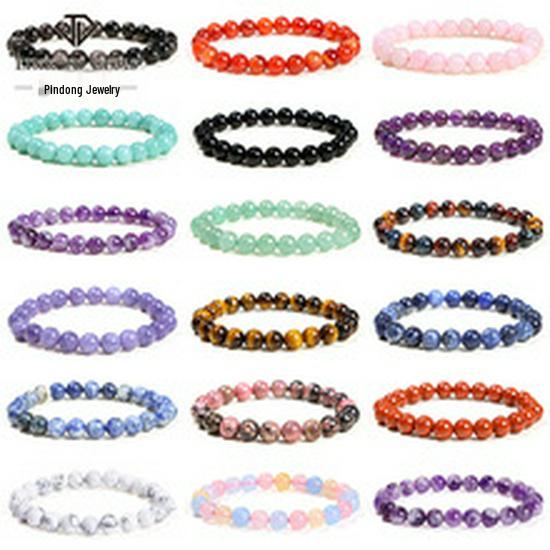 Jingdong Jewelry Unisex Round Bead Bracelet: 7A Lightning Yellow Tiger Eye Stone