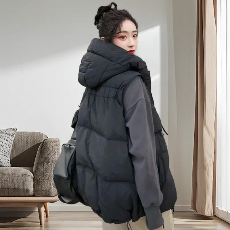 Daunenweste Damen Herbst und Winter Kurzmantel 2024 neue Weste mit Kapuze Daunenjacke Weste Modemantel