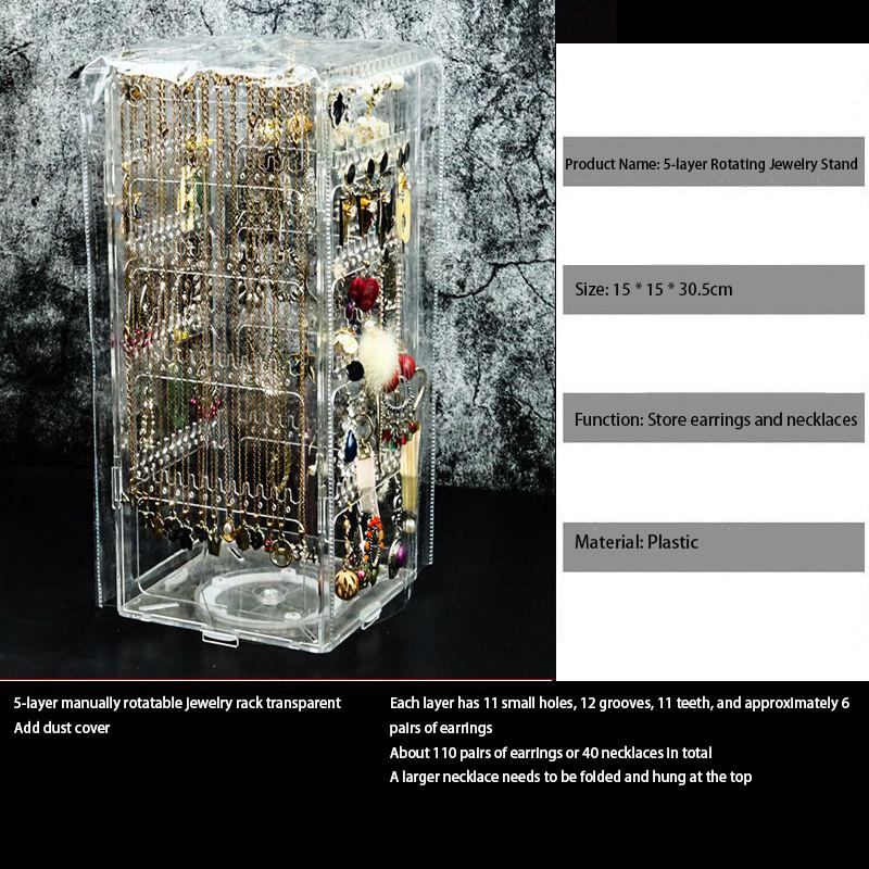 Plastic Transparent Jewelry Box Storage Necklace Bracelet Jewelry Boxes Organizer Earrings Display Stand Storage Accessories